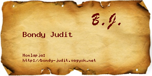 Bondy Judit névjegykártya